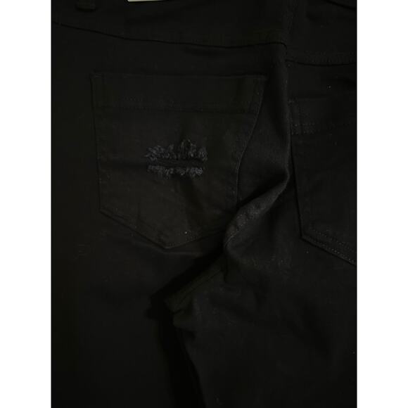 Jeggings Black Denim Distressed Jeggings Size S (4-6) NWT Hue - Picture 10 of 11
